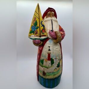 JIM SHORE “A SHIP SAILS IN BEARING GIFTS” SANTA‎ FIGURINE 112239 Signed